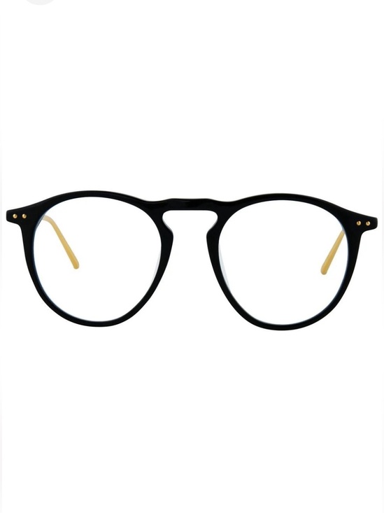 Other - LINDA FARROW Luxury Black Gold Oval Optical Glasses Frame LFL608 C1 NWT